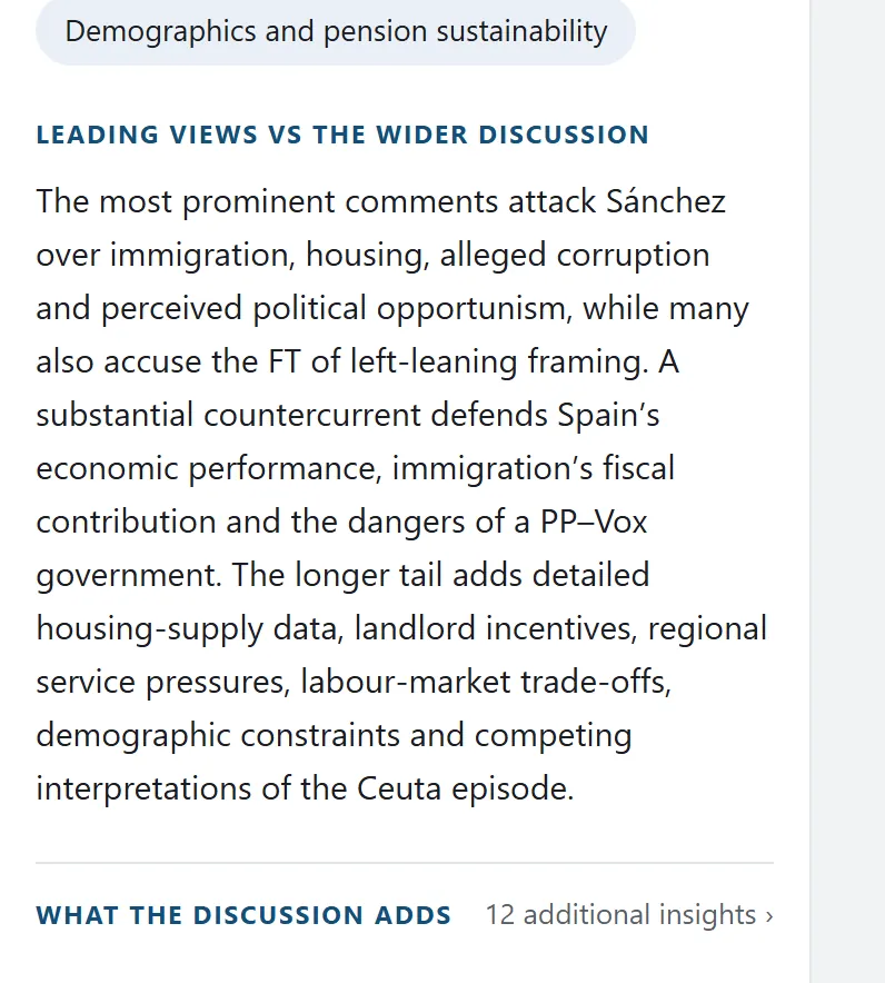 Real panel capture: leading views versus the wider discussion.